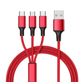 3 in 1 Cable Phone Charger for iphone Mobile Phone Accessories magnetic Charging Cable 3 in Data Cab