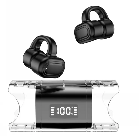 Open sound ear clip wireless bt tws headset led power display big battery new products