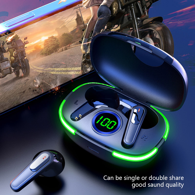 Hot Selling Tws Earphone Led Display Gaming Breathing Light Wireless Earbud