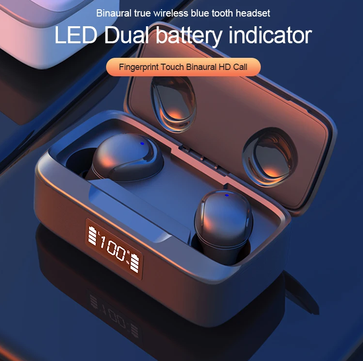 High Quality High Fidelity TWS LED Digital Battery Display Clear Call Wireless Bluetooth Earbuds Hea