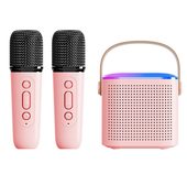 Home Mini Karaoke Machine Portable Wireless Bluetooth Speaker 10W HIFI Player with 2 Wireless Microp