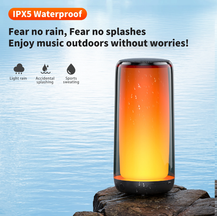 Wireless Speaker Outdoor Subwoofer With 360 Led Flashing Colorful Metal Bass Speaker