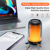 Mini Portable Speaker Outdoor Blue Subwoofer With Led Flashing Tooth Metal Bass Wireless Speaker