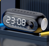 High quality Portable Mini Wireless Speaker Stereo Sound Music Box Speaker Time Display Desk Table A