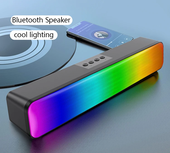 Hot Selling Mini Wireless Bass Subwoofer RGB HIFI Stereo Surround Outdoor Soundbar Speaker for Compu