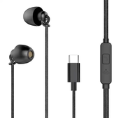 Digital Type-C Headphone Sleeping Silicone Earbuds With Microphone Nylon Braided Earphones
